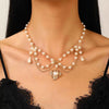 Jewelry Alloy Imitation Pearl Geometric Love Cross Butterfly Necklace For Women