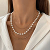 Jewelry Alloy Imitation Pearl Geometric Love Cross Butterfly Necklace For Women