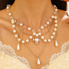 Jewelry Alloy Imitation Pearl Geometric Love Cross Butterfly Necklace For Women