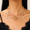 Jewelry Alloy Imitation Pearl Geometric Love Cross Butterfly Necklace For Women