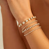 Jewelry Alloy Imitation Pearl Retro Geometric Electroplated Bracelet Set For Women