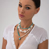 Jewelry Alloy Imitation Pearl Shell Ball Chain Multilayer Necklace With Animal Zodiac Pattern Electroplated For Women