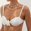 Jewelry Alloy Imitation Pearl Star Shaped Starfish Clavicle Chain Necklace Electroplated