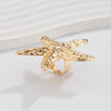 Jewelry Alloy Imitation Pearl Starfish Conch Ring Women's Exaggerated Geometric Electroplating Style