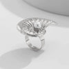 Jewelry Alloy Imitation Pearl Starfish Conch Ring Women's Exaggerated Geometric Electroplating Style