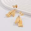 Jewelry Alloy Imitation Pearl Tassel Bow Tie Earrings Electroplated For Women Minimalist Style