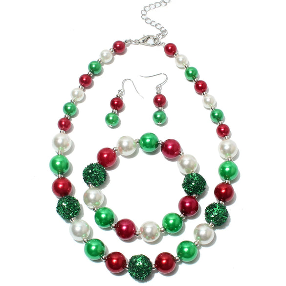 Jewelry Alloy Imitation Pearls Geometric Electroplating Threepiece Set For Women