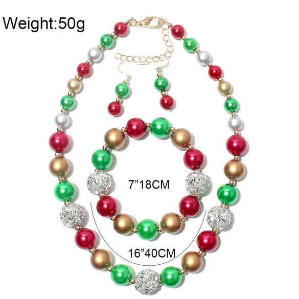 Jewelry Alloy Imitation Pearls Geometric Electroplating Threepiece Set For Women