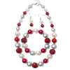 Jewelry Alloy Imitation Pearls Geometric Electroplating Threepiece Set For Women
