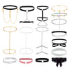 Jewelry Alloy Inlaid With Artificial Gemstones And Semiprecious Stones Fabric Bow Leg Chain For Women