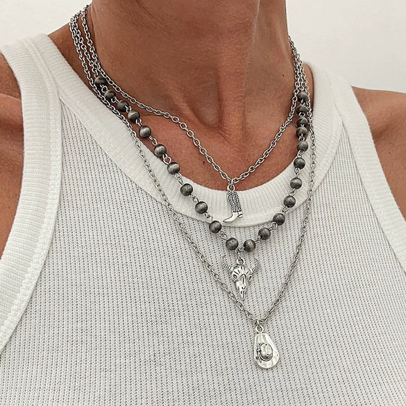 Jewelry Alloy Iron Chain Geometric Irregular Electroplating Clavicle Necklace For Women