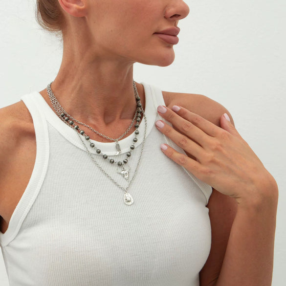Jewelry Alloy Iron Chain Geometric Irregular Electroplating Clavicle Necklace For Women