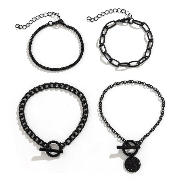 Jewelry Alloy Iron Chain Geometric Pattern Retro Electroplating Women's Halloween Coin Pendant Bracelet