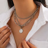 Jewelry Alloy Iron Chain Geometric Pendant Ins Style Electroplating Women's Necklace