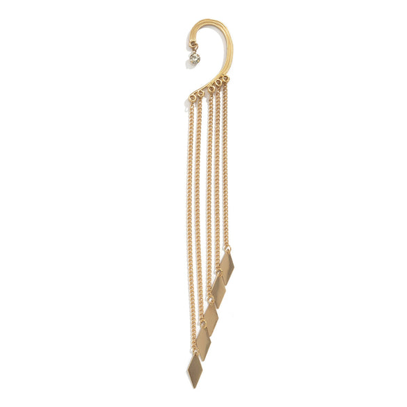 Jewelry Alloy Iron Chain Geometric Tassel Rivet Ear Clip