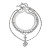 Jewelry Alloy Iron Chain Imitation Pearl Geometric Peach Heart Electroplating Women's Clavicle Chain Necklace