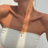 Jewelry Alloy Iron Chain Rhinestone Geometric Cross Electroplated Women's Clavicle Necklace