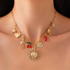 Jewelry Alloy Iron Dripping Oil Fruit Pendant Clavicle Chain Vintage Ocean Style Electroplated