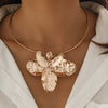 Jewelry Alloy Irregular Petal Clavicle Chain With Flower Design And Electroplating