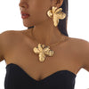 Jewelry Alloy Irregular Petal Clavicle Chain With Flower Design And Electroplating