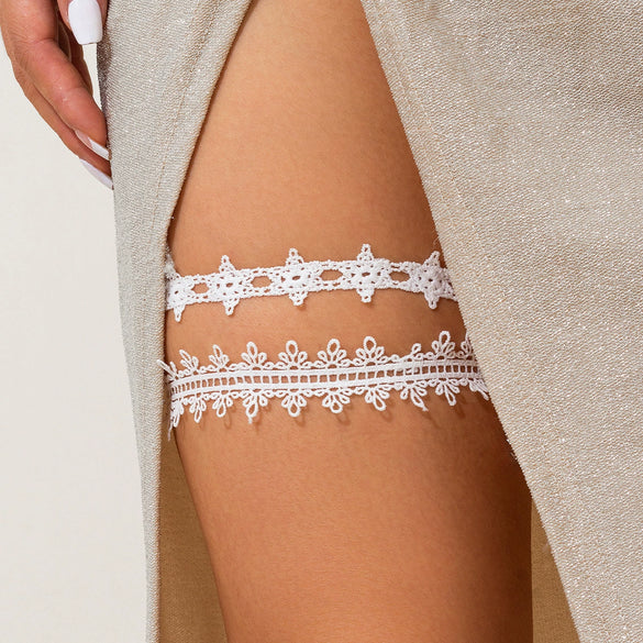 Jewelry Alloy Lace Ribbon Geometric Leg Chain For Women