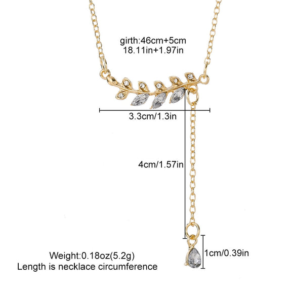Jewelry Alloy Leaf Pendant O Chain Necklace Fashion Simple Women