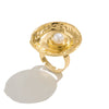Jewelry Alloy Light Luxury Geometric Irregular Hollow Square Ring Electroplating For Women