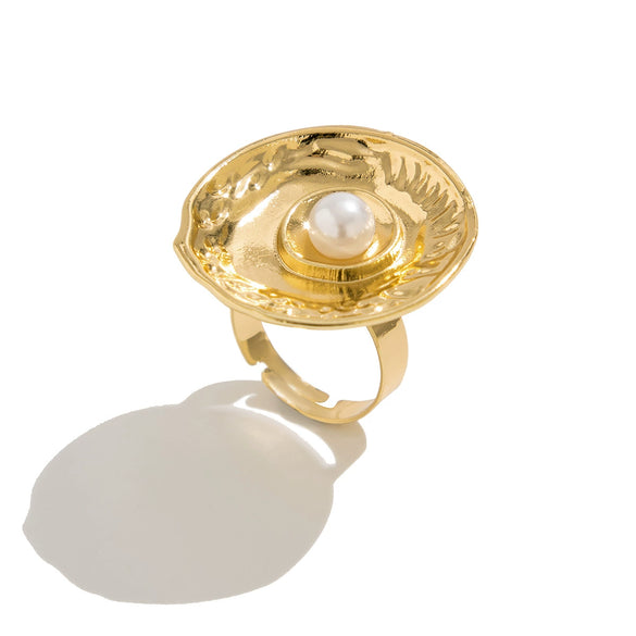 Jewelry Alloy Light Luxury Geometric Irregular Hollow Square Ring Electroplating For Women