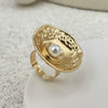 Jewelry Alloy Light Luxury Geometric Irregular Hollow Square Ring Electroplating For Women