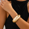 Jewelry Alloy Light Luxury Geometric Round Electroplated Spring Bracelet