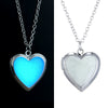 Jewelry Alloy Luminous Hollow Openable Heart Pendant O Chain Necklace For Women Electroplated Simple Geometric Style