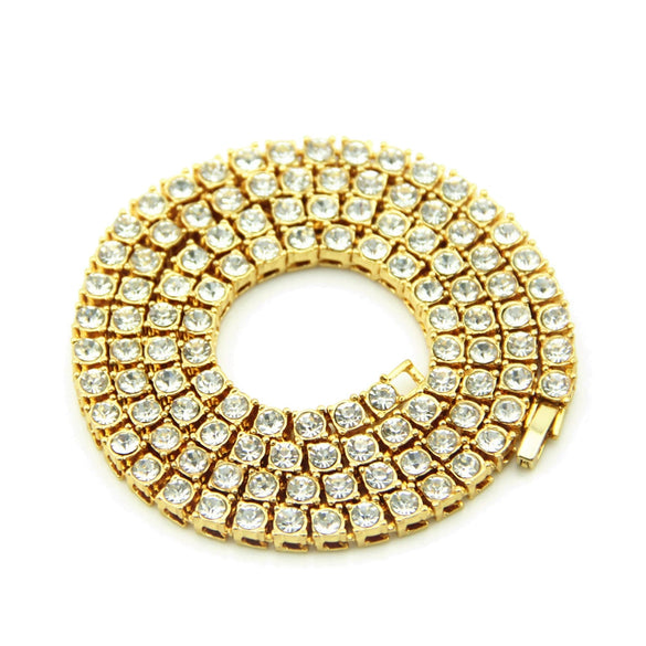 Jewelry Alloy Men's Diamondencrusted Geometric Box Chain Necklace Pendant