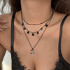 Jewelry Alloy Metal Geometric Open Heart Box Chain Electroplated Tassel Necklace For Women