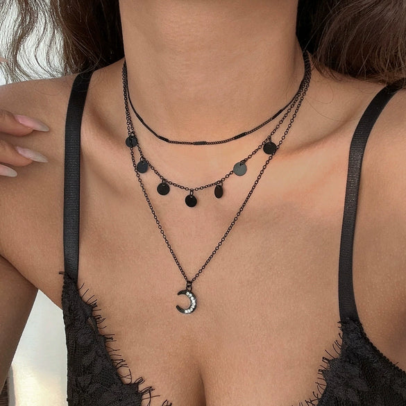 Jewelry Alloy Metal Geometric Open Heart Box Chain Electroplated Tassel Necklace For Women