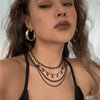 Jewelry Alloy Metal Geometric Open Heart Box Chain Electroplated Tassel Necklace For Women