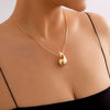 Jewelry Alloy Metal Geometric Teardrop Pendant Snake Bone Chain Electroplated Punk Necklace For Women
