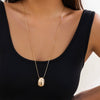 Jewelry Alloy Metal Geometric Teardrop Pendant Snake Bone Chain Electroplated Punk Necklace For Women