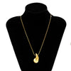 Jewelry Alloy Metal Geometric Teardrop Pendant Snake Bone Chain Electroplated Punk Necklace For Women
