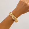 Jewelry Alloy Metal Pleated Irregular Trimming Spring Bracelet Ins Style Electroplated