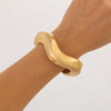 Jewelry Alloy Metal Pleated Irregular Trimming Spring Bracelet Ins Style Electroplated