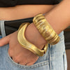 Jewelry Alloy Metal Pleated Irregular Trimming Spring Bracelet Ins Style Electroplated