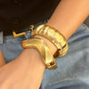 Jewelry Alloy Metal Pleated Irregular Trimming Spring Bracelet Ins Style Electroplated