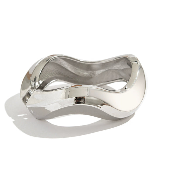 Jewelry Alloy Metal Pleated Irregular Trimming Spring Bracelet Ins Style Electroplated