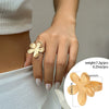 Jewelry Alloy Metal Ring With Geometric And Flower Pattern Electroplated For Women