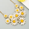 Jewelry Alloy Mixed Gem Inlay Dripping Oil Flowers Style Women's Necklace