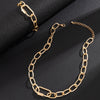 Jewelry Alloy Ochain Geometric Electroplating Bracelet And Necklace Set