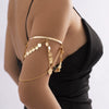 Jewelry Alloy Open Metal Chain Bracelet Geometric Retro Portraits Sequins U Shaped Tassel Electroplated For Women