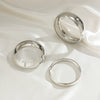 Jewelry Alloy Oval Arc Bracelet Set And Water Drop Hug Open Ring Electroplating Niche Geometric Style For Women