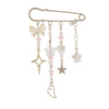 Jewelry Alloy Pastoral Star Heart Beaded Pendant Brooch Electroplated Bag Accessories
