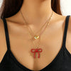Jewelry Alloy Pearl Chain Heart Bow Geometric Sweet Style Electroplating Valentine's Day Women's Bracelet Necklace